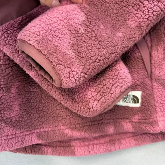 The North Face Half Zip Pullover Hoodie Women's XS Pink Camo Campshire Fleece - Picture 5 of 11